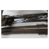 ARMY FIELD STOOL AND 3 RIFLE BARRELS