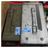 2 AMMO CANS WITH BRASS AND AMMUNITION