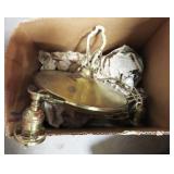 VINTAGE LIGHTING FIXTURE AND PART OF A BRASS