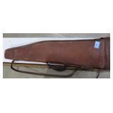 VINTAGE LEATHER GUN SCABBARD - GOOD CONDITION