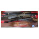 GROUPING: BB GUN, KNIVE SHEATHS, SWORD SHEATHES,