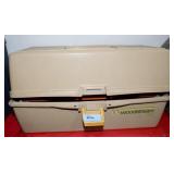 WOODSTREAM TACKLE BOX WITH 3 HEDDON PAL REELS,
