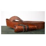 LEATHER GUN BELT AND HOLSTER