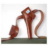 LEATHER GUN BELT AND HOLSTER
