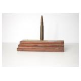TRENCH ART: WOODEN DESK PEN HOLDER - "WPM"