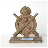 CAST IRON BOOKEND "U.S. ARMY ORDINANCE DISTRICT"