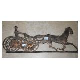 2 HORSE AND CARRIAGE WALL HANGERS