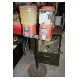 DOUBLE ACORN VENDING MACHINES ON STAND