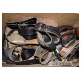 GROUPING: LEATHER GUN BELTS AND WEB BELT