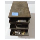 METAL BOX WITH VINTAGE GERMAN SHOOTING BADGES