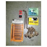 GROUPING: FURNITURE PARTS, METAL PCS., ETC.