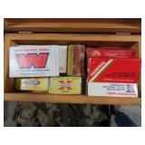 WOODEN STARRETT BOX WITH AMMUNITION