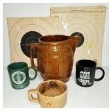 GROUPING: PAPER TARGETS, CROCK PITCHER, PAPER