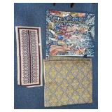 50" X 100" BLANKET, 12" X 32" TABLE RUNNER AND