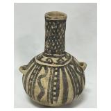 8" HIGH POTTERY VASE WITH BLACK PAINT