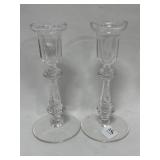 PAIR 8" CRYSTAL CANDLE STICKS