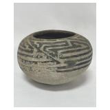 4" POTTERY BOWL - BLACK PAINT DESIGN