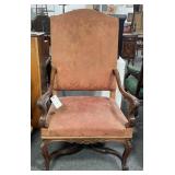 FRENCH STYLE UPHOLSTERED HIGH BACK CHAIR