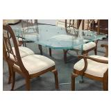 ETCHED GLASS - BEVELED DINING TABLE WITH GLASS