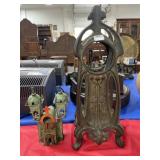 POT METAL CLOCK CASE AND DECORATIVE GREEK