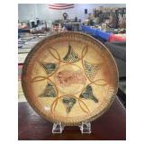 10" TERRA COTTA GLAZED PLATE - ARTIST SIGNED