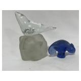 NARCOWARE GLASS PAPERWEIGHT AND OTHER BLUE