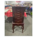 JEWELRY BOX ON LEGS WITH JEWELRY