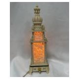 CARVED PLASTIC "INDIA" LAMP - WORKS - 11 1/2" HIGH