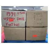 4 FULL AND PARTIAL BOXES OF BASEBALL AND FOOTBALL