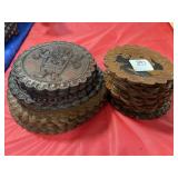 COLLECTION OF ASSORTED LEATHER SPOTS AND COASTERS