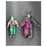 2 CLOWN/JESTER DOLLS
