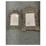 2 METAL FRAMED - BEVELED GLASS MIRRORS