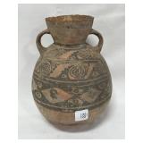 CHANCAY CERAMIC VASE - BLACK PAINTED DESIGN -