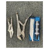 IMPACT DRIVER AND 2 VISE GRIP PLIERS