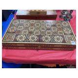 BACKGAMMON GAME IN INLAID GAME BOARD -