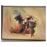 TROPICAL BIRDS - OIL ON CANVAS - ARTIST SIGNED -