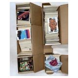 5 PARTIAL BOXES OF ASSORTED SPORTS TRADING CARDS