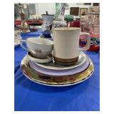COLLECTOR PLATES, CUP, CREAMER, ETC.