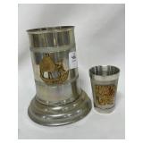 PEWTER MUG AND SHOT GLASS