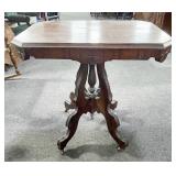 VICTORIAN WALNUT PARLOR TABLE - 18" X 28" X 29"