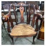 BARREL BACK ARM CHAIR FRAME - SEAT WOOD HAS BEEN