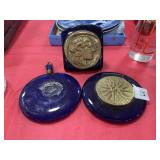 3 COBALT BLUE PAPER WEIGHTS