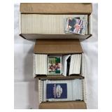 3 PARTIAL BOXES OF ASSORTED SPORTS TRADING CARDS