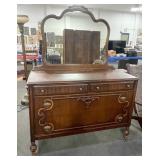 DEPRESSION ERA MAHOGANY DRESSER W/MIRROR