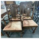 DEPRESSION ERA DINING CHAIRS - MAHOGANY - 5 SIDE