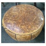 SOUTH AMERICAN DESIGN 21" LEAHTER OTTOMAN