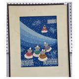 DANCING LADIES IN THE SNOW BY SAILA? - OIL -