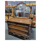 4 DRAWER MAHOGANY DRESSER W/MIRROR