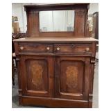 MARBLE TOP BUFFET WITH DOUBLE DOORS OVER DOUBLE