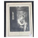 THINKING MAN - PEN AND INK - ARTIST SIGNED -